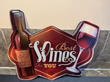 Metalen wandbord Best wines for you .