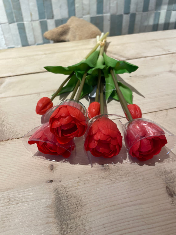 Real touch tulpen rood