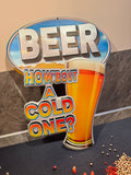 Metalen wandbord Beer How bout a cold one?