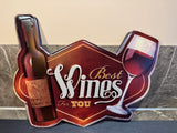 Metalen wandbord Best wines for you .