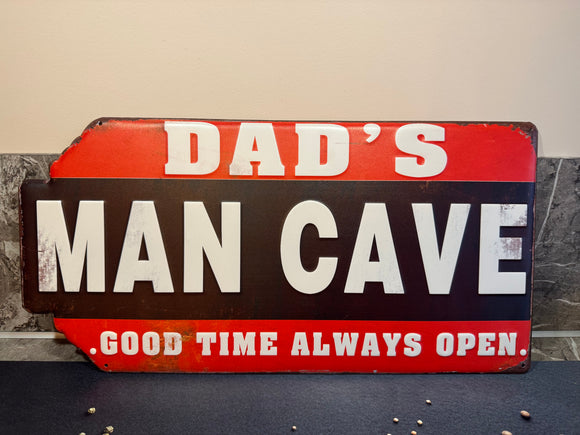 Metalen wandbord Dad’s Mancave