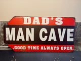 Metalen wandbord Dad’s Mancave