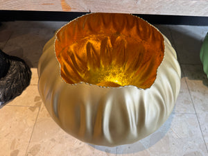 Marrakech windlicht/bowl/bloempot metaal pumpkin/gold