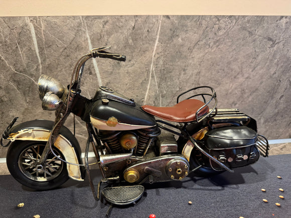 Black Retro Metal Chopper Motorbike