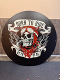 Metalen wandbord Born to ride.