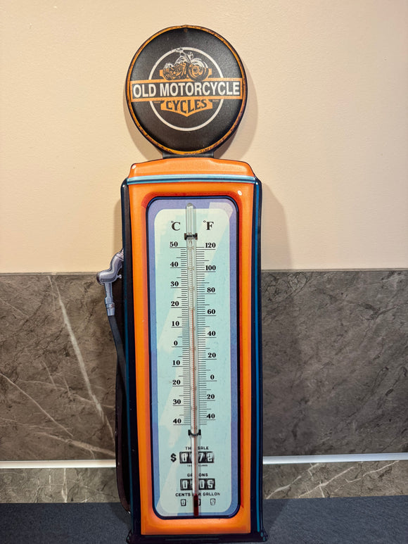 Metalen thermometer Old Motorcycle