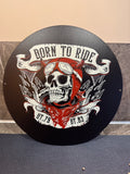 Metalen wandbord Born to ride.