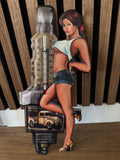 Metalen thermometer Pinup met bougie
