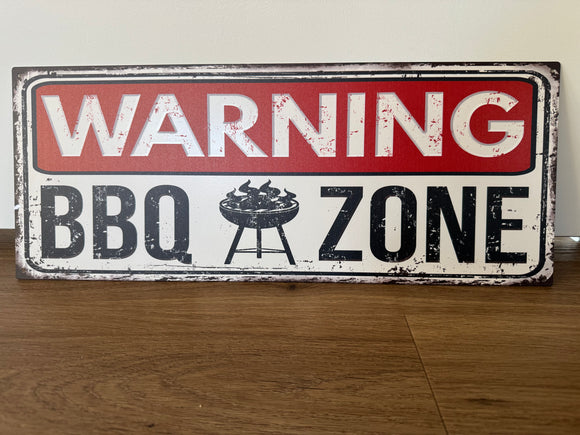 Metalen wandbord BBQ