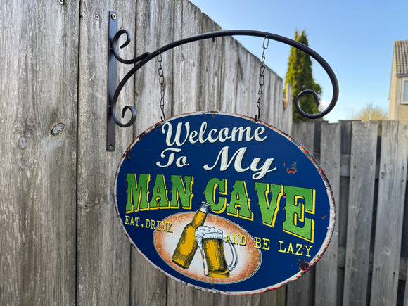 Metalen hangend bord Welcome to my Man Cave