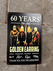 Metalen wandbord 60 jaar Golden Earring