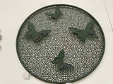 Ronde metalen wanddecoratie met vlinders