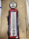Metalen benzinepomp met thermometer Route 66